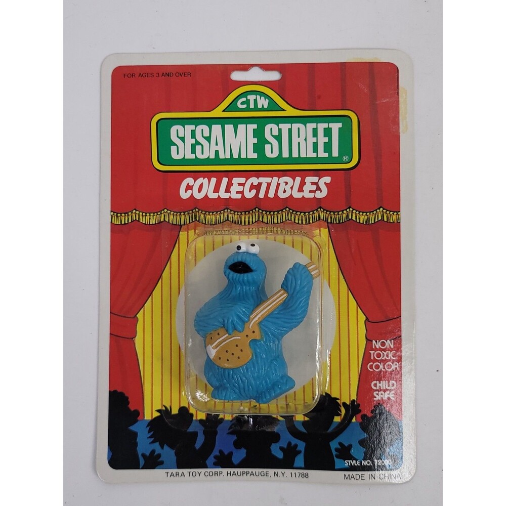 1985 Cookie Monster Sesame Street PVC Mini-Collectibles Tara Toy NOS